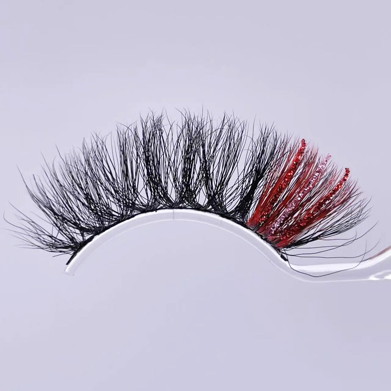 New glitter ombre Colored Lashes 20MM Mink Lashes Wholesale Dramatic Colorful Natural Eyelashes Extension Make up Fake Eyelashes