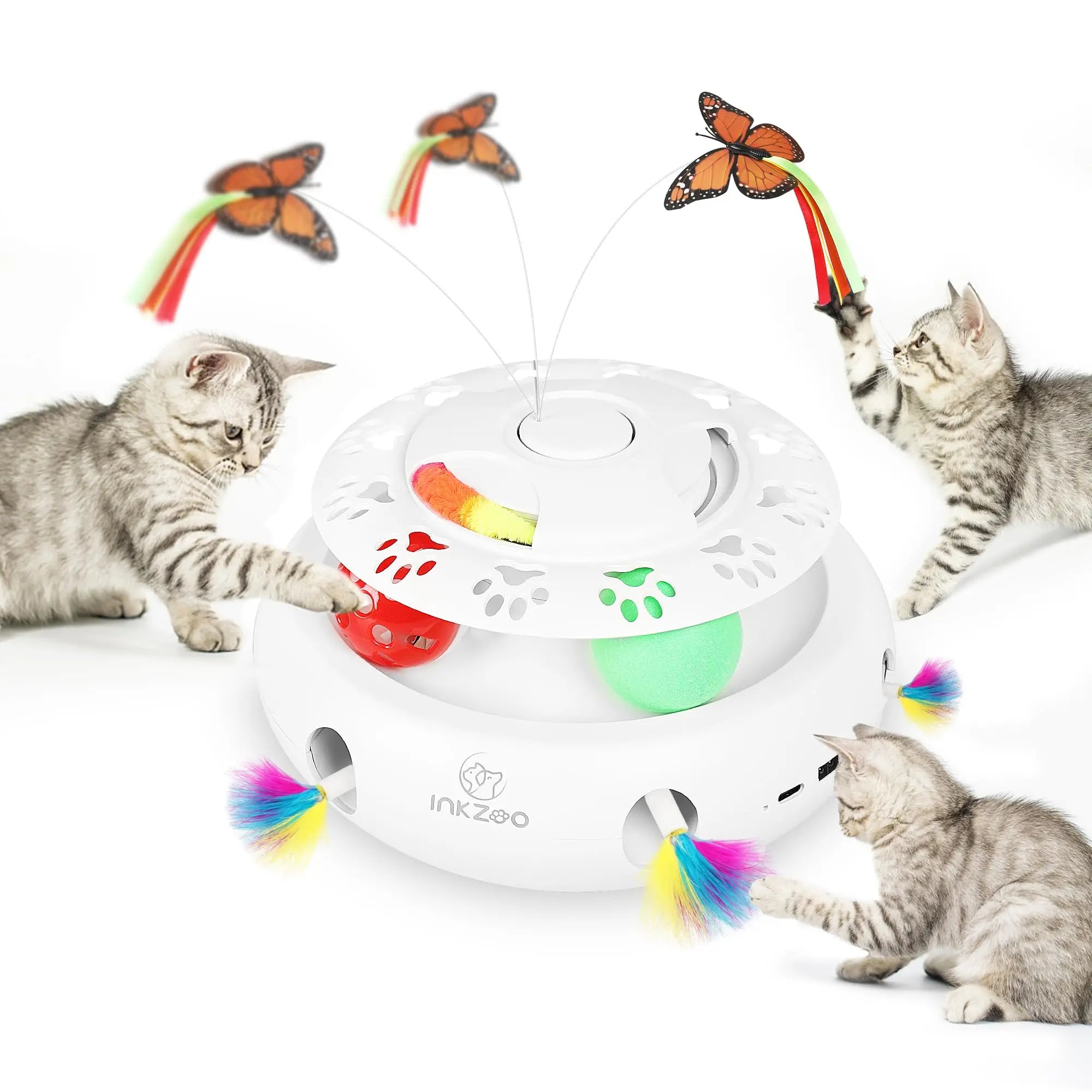 INKZOO Cat Toys, Interactive Cat Toys for Indoor Cats,  Smart Interactive Kitten Toy, Automatic 7 Holes Mice Whack-A-Mole