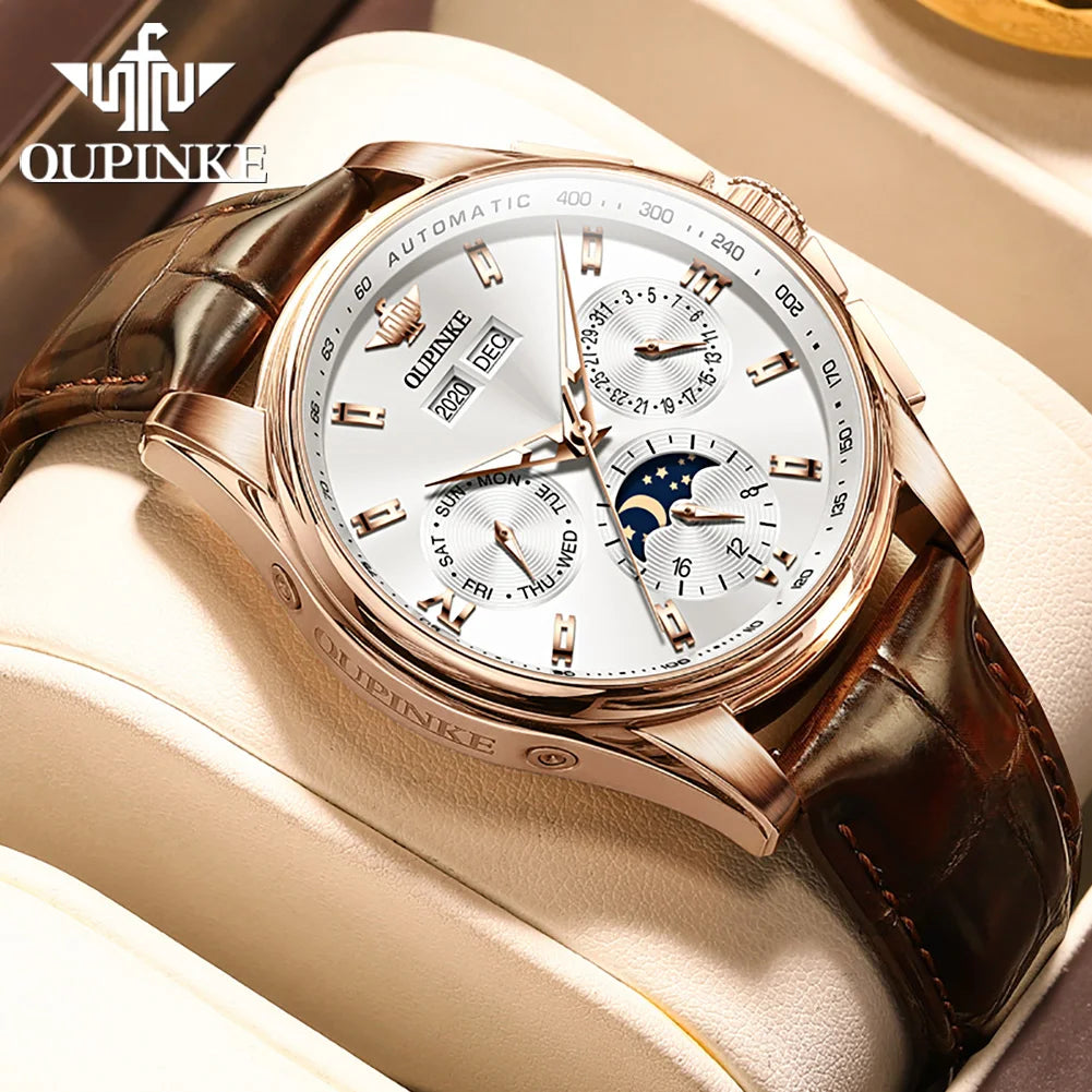 OUPINKE Luxury Brand Watches for Men Automatic Mechanical.