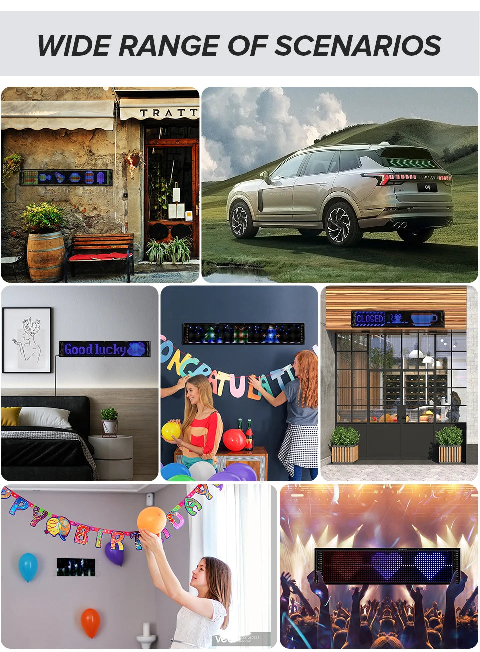 USB 5V LED Matrix Pixel Panel Bluetooth APP Flexible Addressable RGB Pattern Text Animation Graffiti Scrolling Display Car Shop