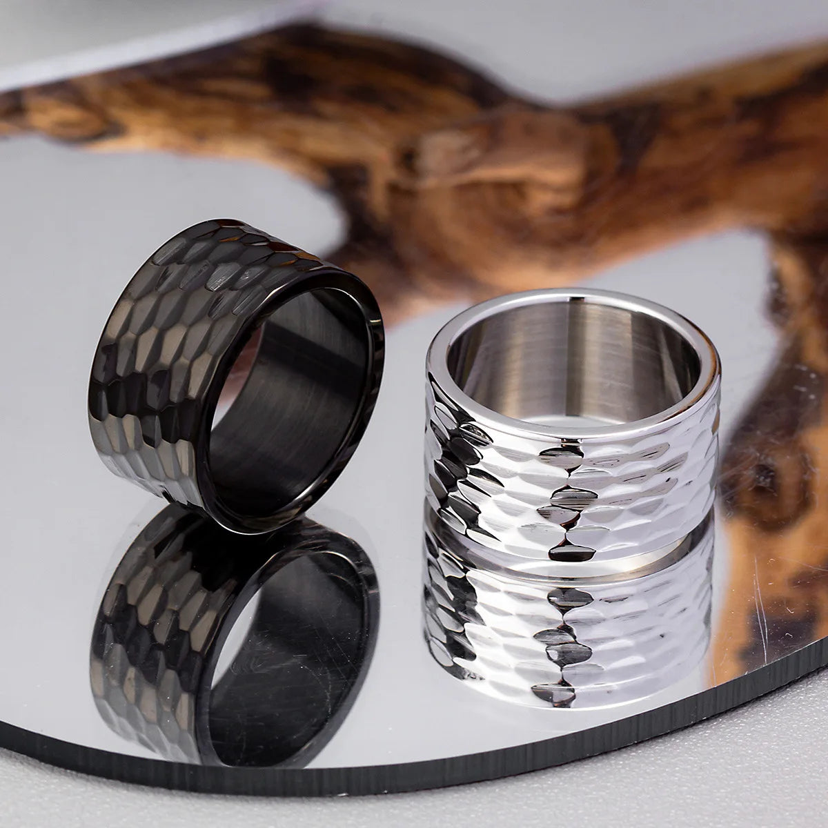 Stylish stainless steel ring for parties.