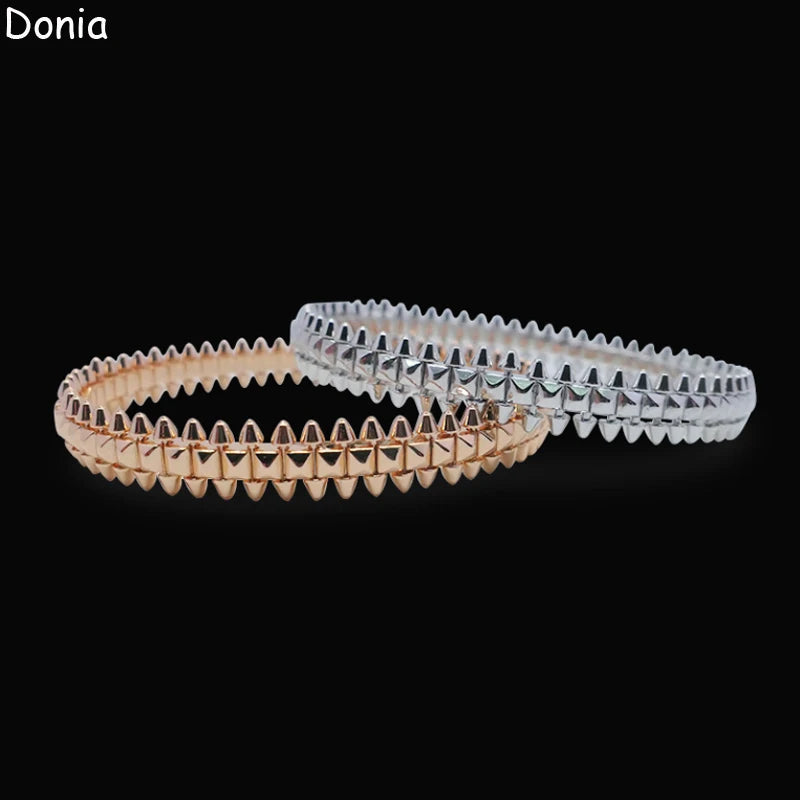 Donia jewelry new European and American fashion glossy rivet titanium steel luxury retro bracelet