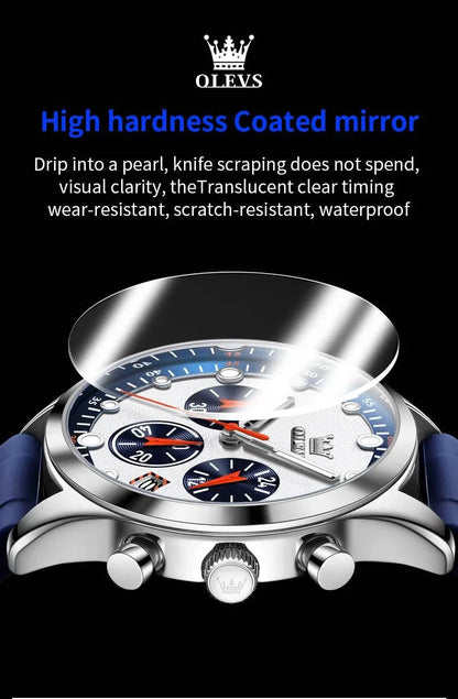 OLEVS 5602 New Sport Chronograph Quartz Watch For Men Waterproof Silicone Strap Man Watches Top Brand Fashion Hand Clock 2024