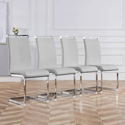 Modern Dining Chairs Set of 4, Side Room Chairs, Kitchen with Faux Leather Padded Seat High Back, for Room