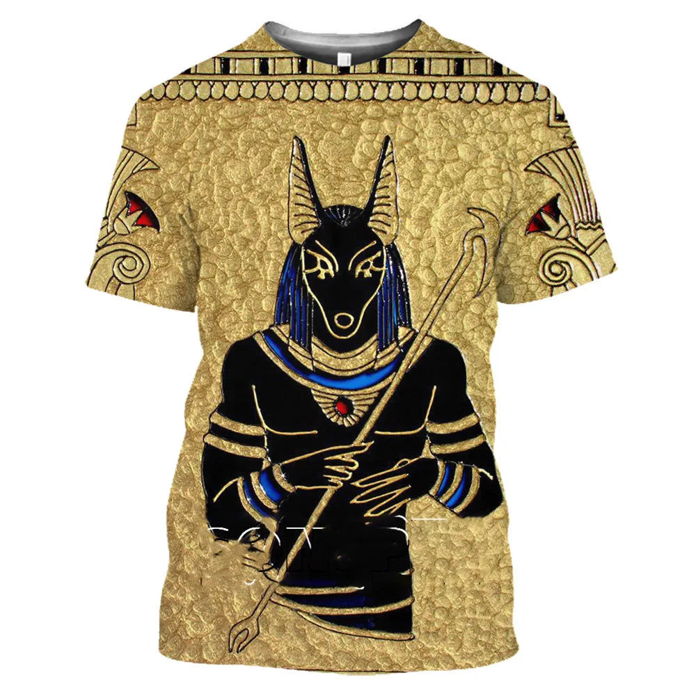 Egypt Civilization Printed T-shirt Men Summer Male.