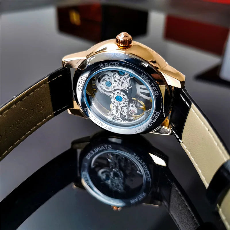 Brand Men Mechanical Watch Transparent Automatic.