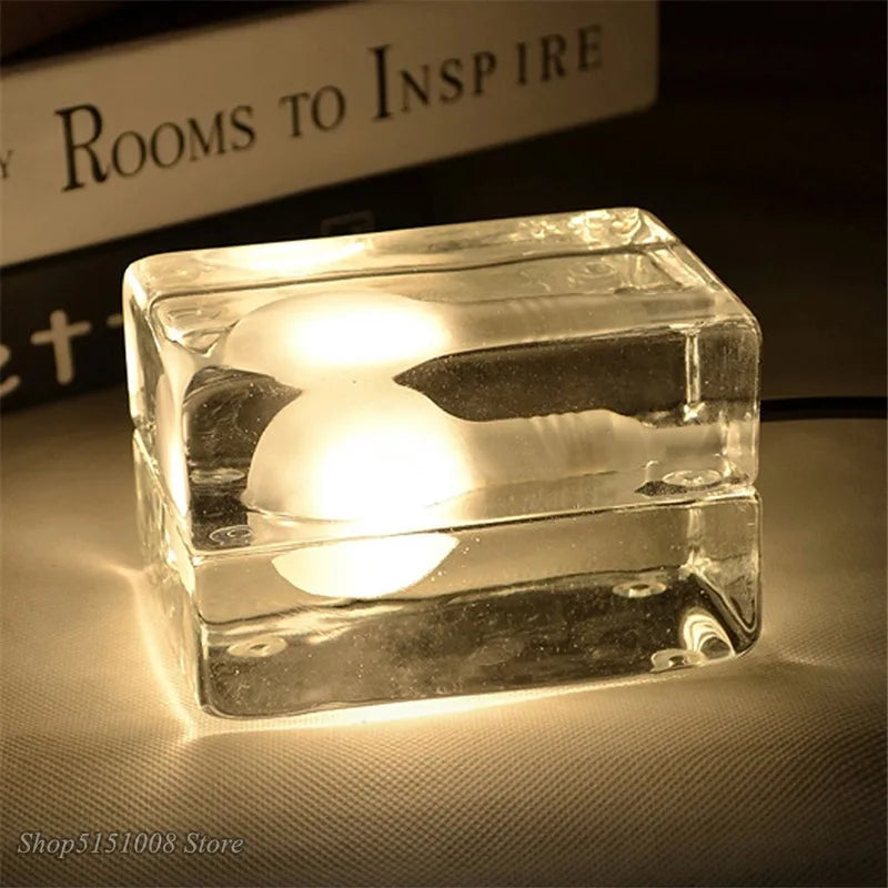 Modern Transparent Glass LED Table Lamp.