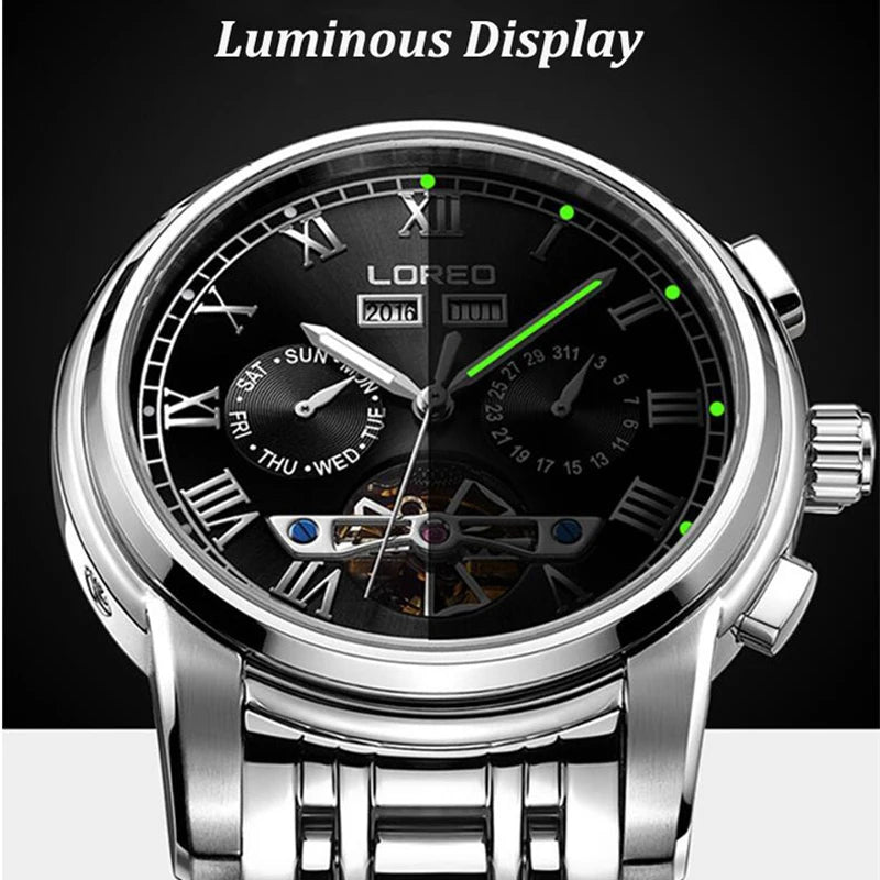 LOREO Brand Swim Men's Tourbillon Mechanical Watches.