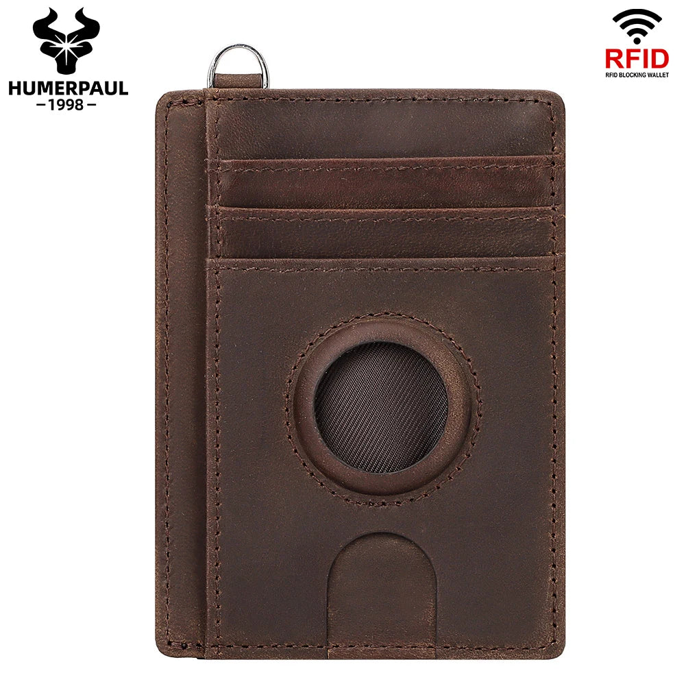 Slim RFID Blocking Airtag Wallet with Credit Card Holder Genuine.