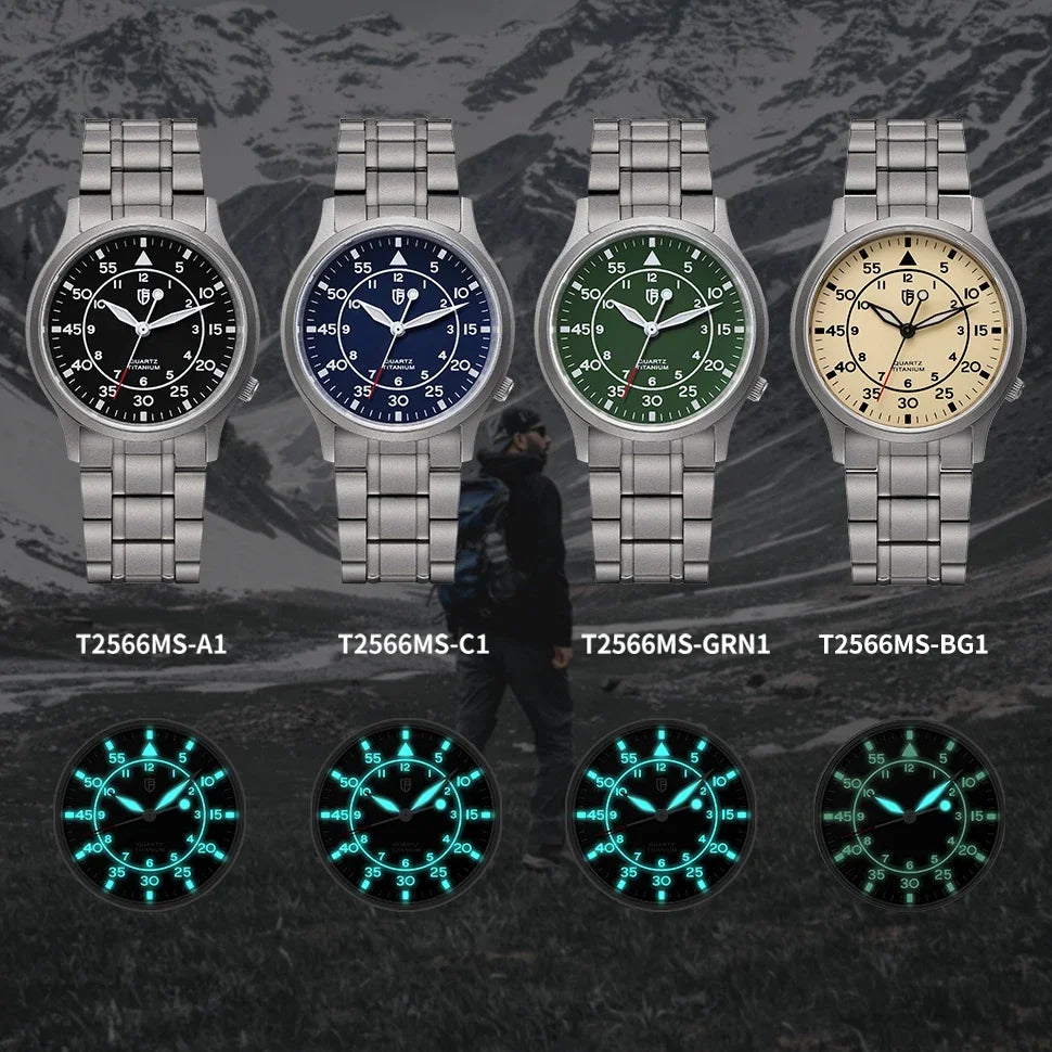 Titanium Watch for Men Wristwatch Quartz Waterproof.