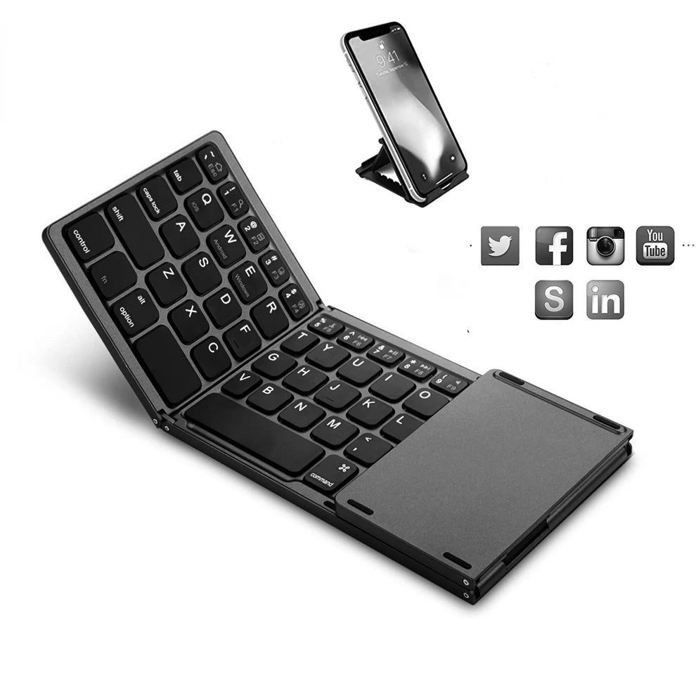 Foldable Wireless Keyboard Ultra Slim Touchpad.