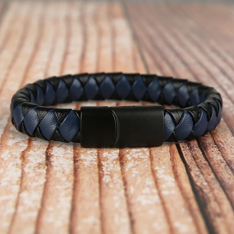 2024 NEW Hiphop Men Leather Bracelet Jewelry.