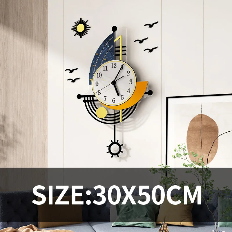 Decorative Wall Clock – Navigation Sailboat Design.