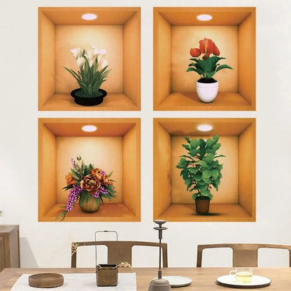 PVC Creative Green Plant Simulate 3D Wallpapers.