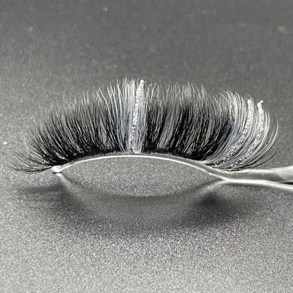 New glitter ombre Colored Lashes 20MM Mink Lashes Wholesale Dramatic Colorful Natural Eyelashes Extension Make up Fake Eyelashes