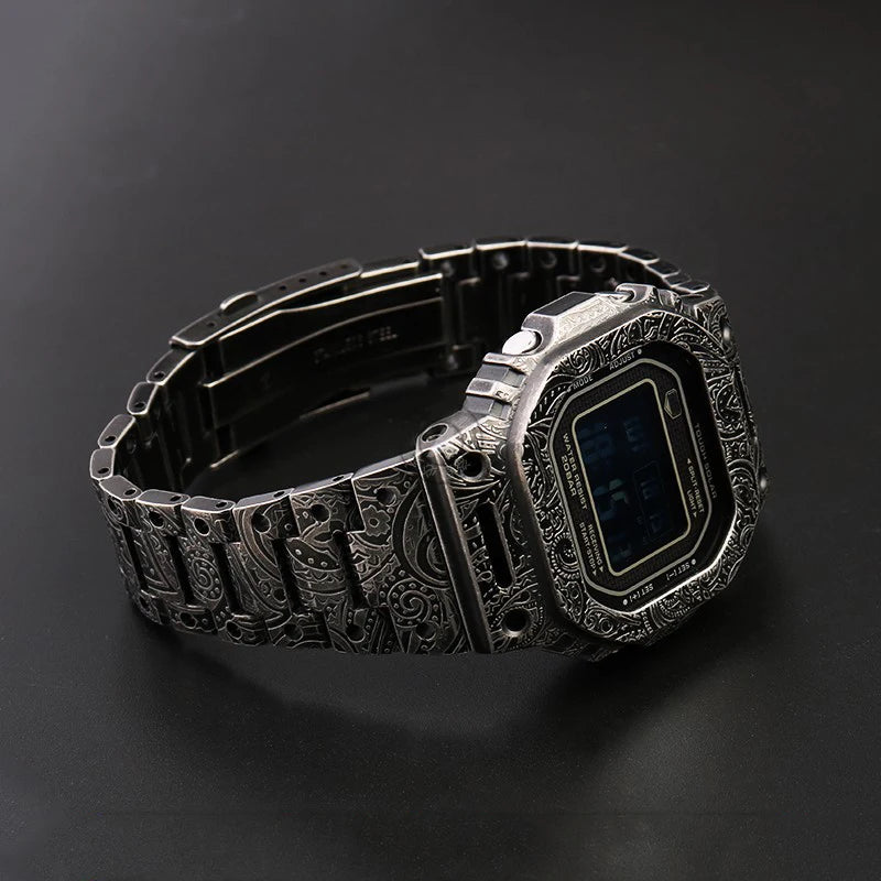 Modified Carving Stainless steel Bezel Watch