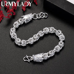 Silver Exquisite Dragon Head Bracelets\