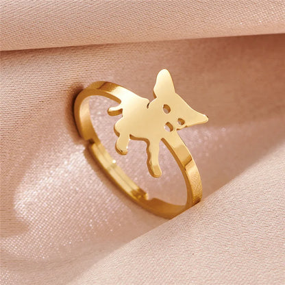 Cute French Bulldog Open Rings for Women.