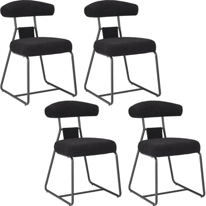 Dining Chairs Set of 4 for Living Room with Black Metal Legs