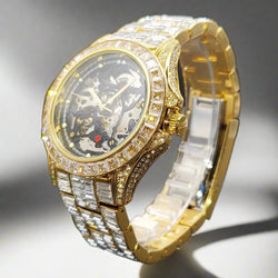 Men's Mechanical Watch High Quality Luxury Gold.