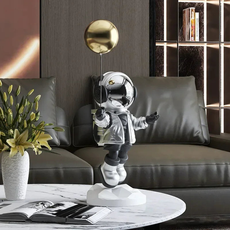 Plating Golden Large Astronaut Design Home decor Floor Ornament Luxury Sculpture Modern Fashion Craft Sculpture Resin Room Decor