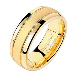 Men's Wedding Rings Golden Tungsten Carbide.