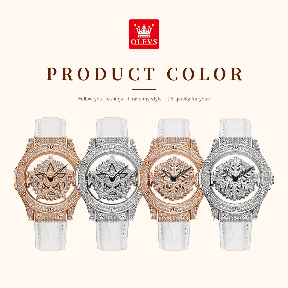 Luxury Women's Silver Watch with Rhinestones