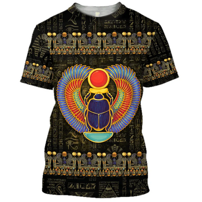 Retro Egyptian Pharaoh Print Summer Men&