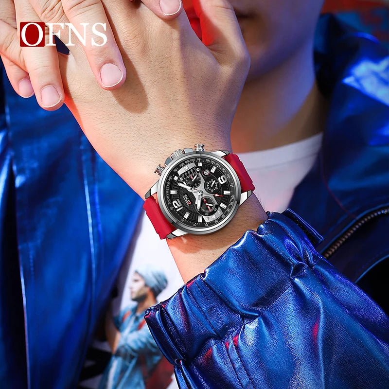 OFNS Brand Original Quartz Watch for Men Chronograph.