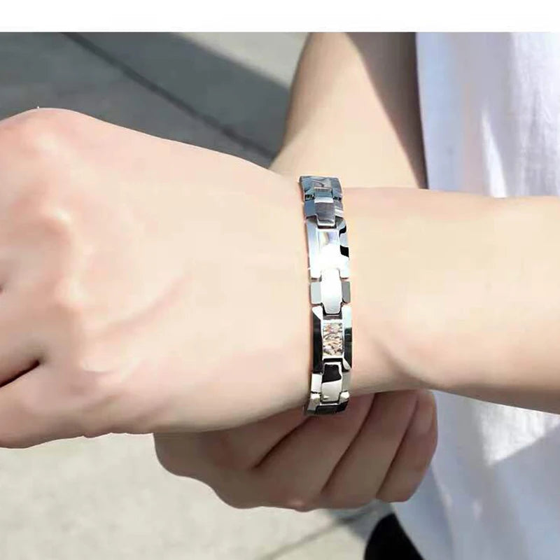 Heavy Punk Tungsten Steel Magnetic Bracelet.