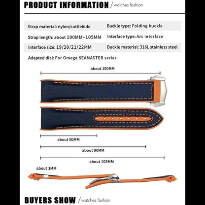 High Density Nylon Rubber Watchband For Omega X Swatch.