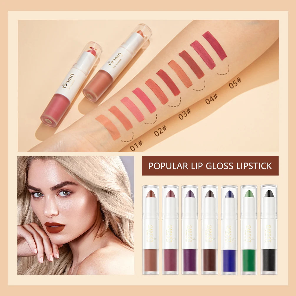 10 Colors 2 in 1 Matte Lipstick Lip.