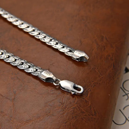 New New Italian Chain S925 Silver Hammer Pattern Flat Snake Bracelet for Men Fashion Jewelry Accessories