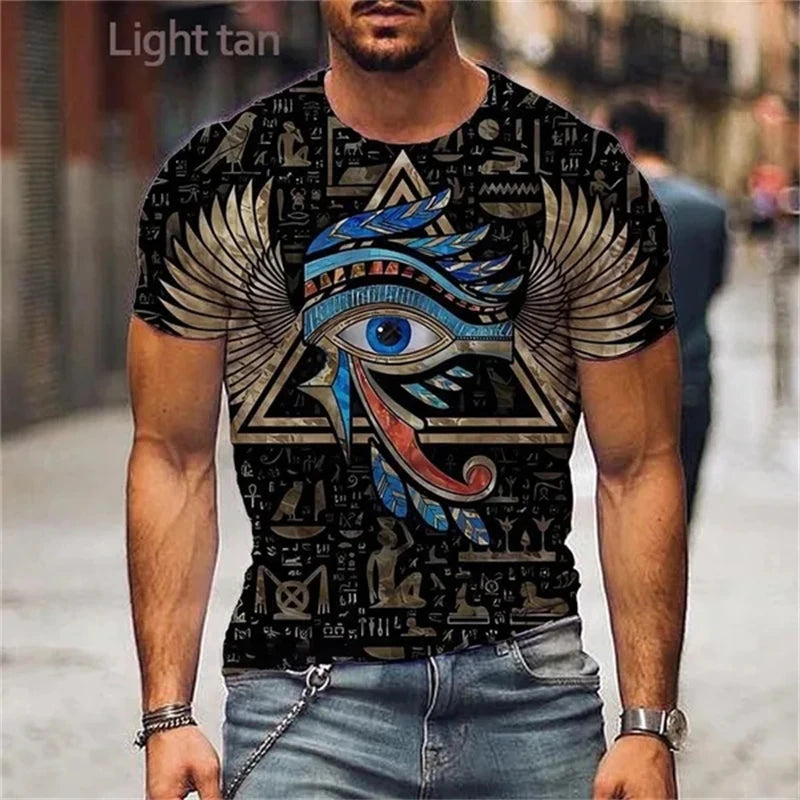 Egyptian Pharaoh 3D Printed T-Shirt Personality Ancient Horus Egyptian God Eye Egyptian Pharaoh Fashion Unisex Streetwear TShirt