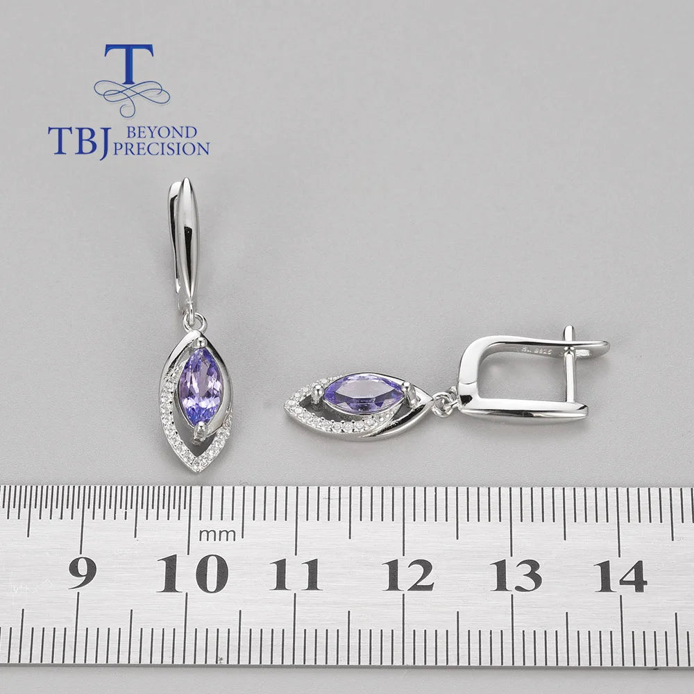 Natural blue Tanzanite gemstone clasp earring 925 sterling silver with precious gemstone fine jewelry for women mom nice gift