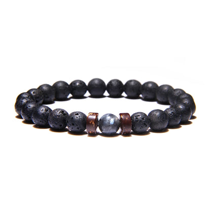 Lava Bracelets For Men Natural  Stone Stretch