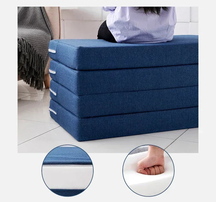 Memory Simple Foam Folding Mattress Mat Tatami Yoga Pad Foldable Sponge Mattresses for Office Lunch Break Single Bed Furniture