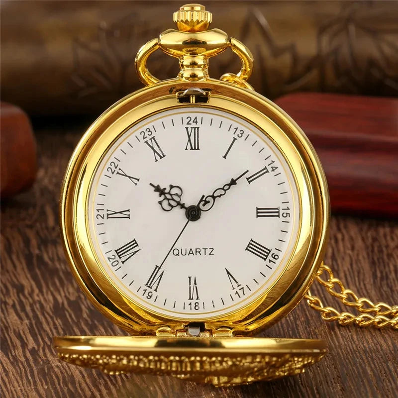 Classic vintage pocket watch fashion hollow carving.