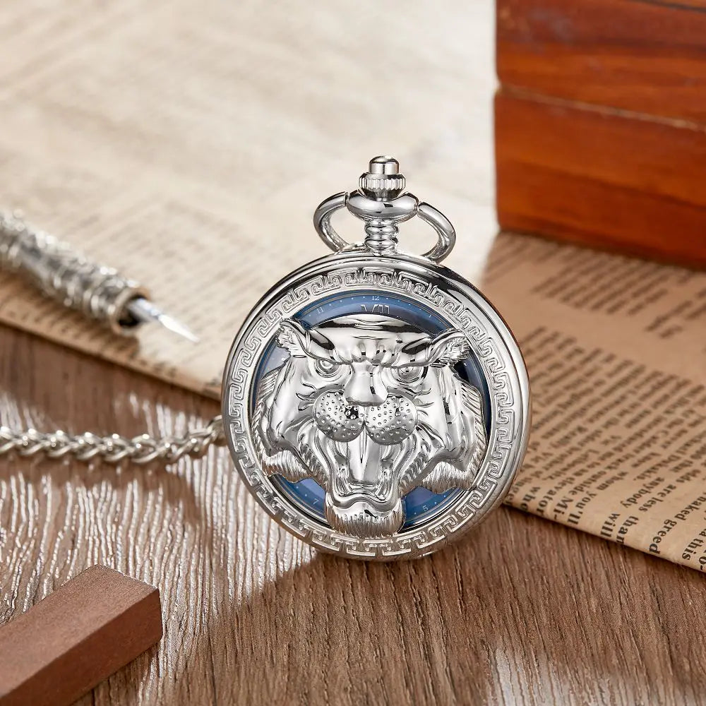 Lion Bear Love Dad Quartz Pocket Watch