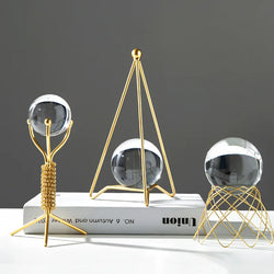 Product Description: Light Luxury Modern Metal Crystal Ball Crafts.