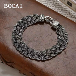 Silver Vintage Double Stranded Bracelet Men's