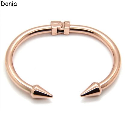 Donia Jewelry European and American Fashion Four Color Arrow Adjustable Titanium Steel Rivet Bracelet Punk Bracelet