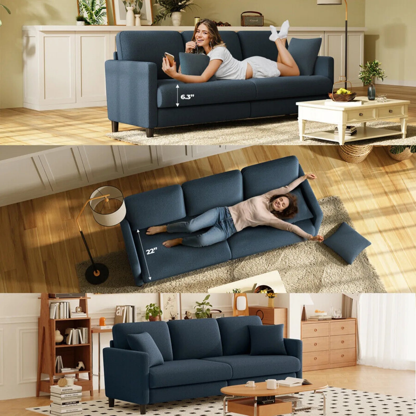 US Teddy Velvet Sofa Modern Couch Love Seat Settee Room Apartment Office Couch living room furniture luxury sofa