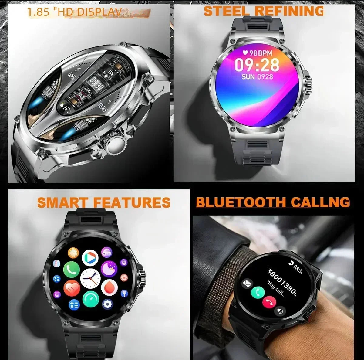 2024 1.85Inch Bluetooth Call Smart Watch.