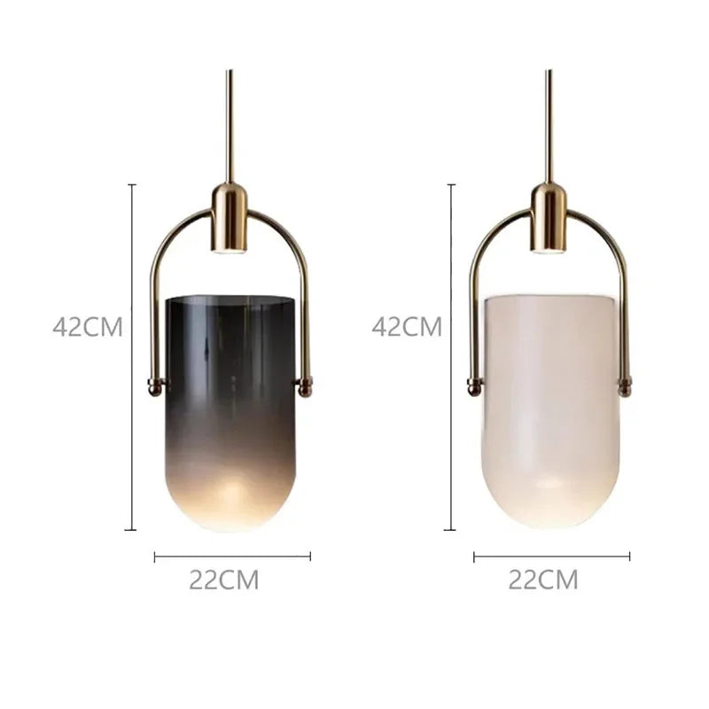 LED Postmodern Glass Pendant Lamp.