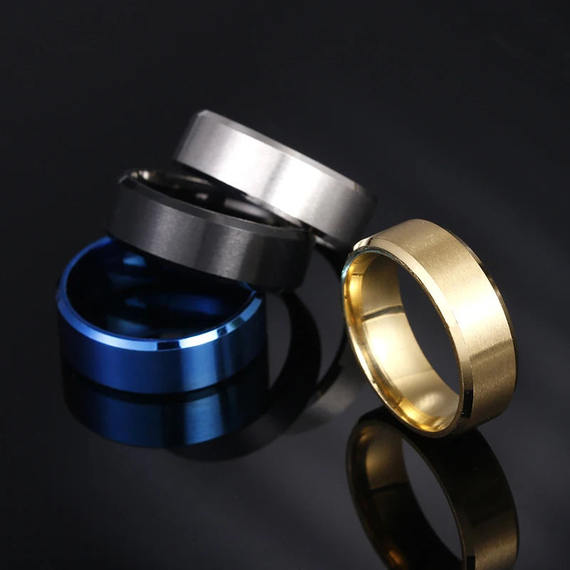 Mens Ring Surface Brushed Stainless Steel.