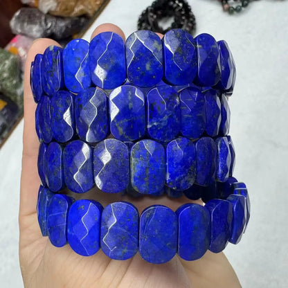 Grade Natural Lapis Stone Beads Bracelet.