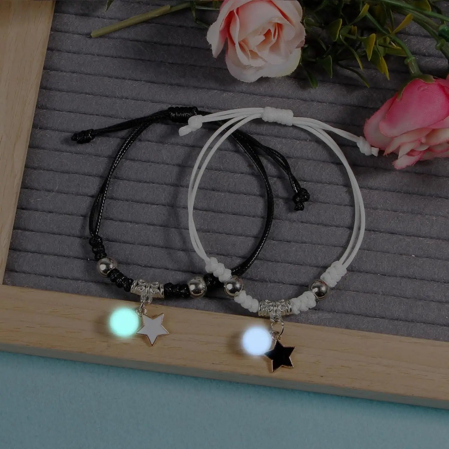 LOVERS Fashion Night Glow Star Moon Bracelet.