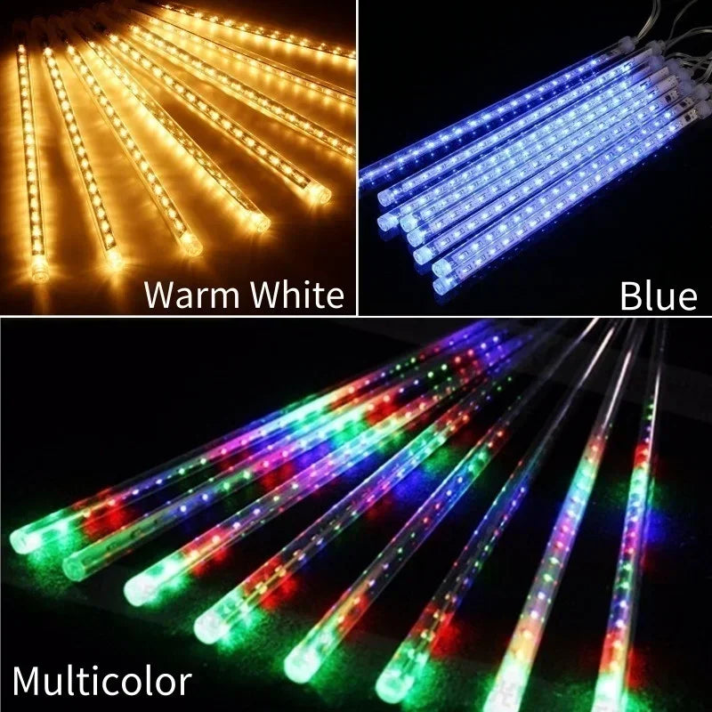 30cm /50cm Waterproof Meteor Shower Rain 8 Tube LED String Lights For Outdoor Holiday Christmas Decoration Tree EU/US/AU/UK Plug