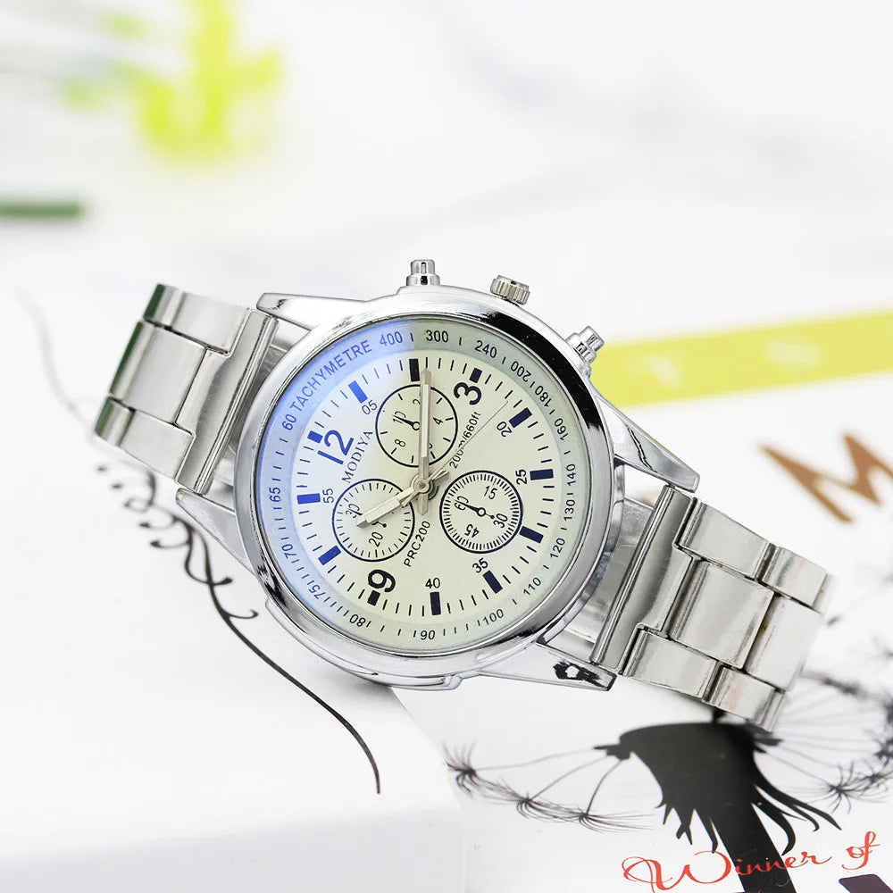 Watch Men Luxury Stainless Steel Sport Quartz Hour.